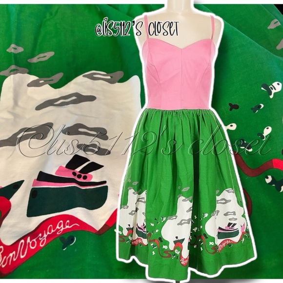 Pinup Couture x Disney Dress Shop Mary Blair Bon Voyage Audrey Tugboat Dress M - Picture 16 of 16